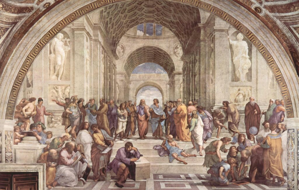 art-school-of-athens-raphael-italian-painter-fresco-159862-159862 Famous Renaissance painting by Raphael depicting various philosophers in a classical setting.